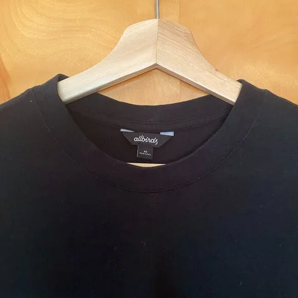 Allbirds Merino Wool Blend TrinoXO Sea Short Sleeve Tee Top Women's XS Black - Picture 3 of 7